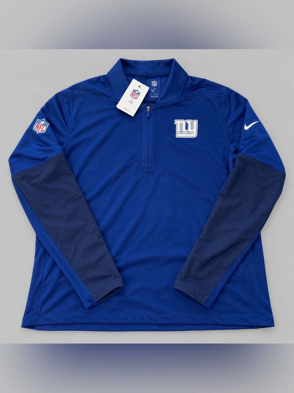 NWT Nike New York Giants Dri-FIT Quarter 1/4 Zip Pullover Mens XL NFL IF6546
